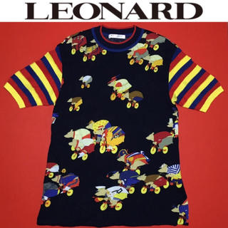 レオナール(LEONARD)のLEONARD カットソー レオナール Tシャツ 総柄 半袖 sport 美品(カットソー(半袖/袖なし))