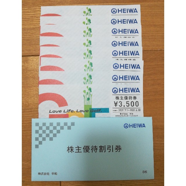 平和　株主優待割引券　3500円　8枚　HEIWA チケットの施設利用券(ゴルフ場)の商品写真