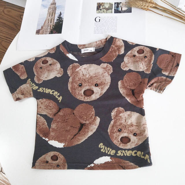 ダークグレー　120 キッズ/ベビー/マタニティのキッズ服女の子用(90cm~)(Tシャツ/カットソー)の商品写真