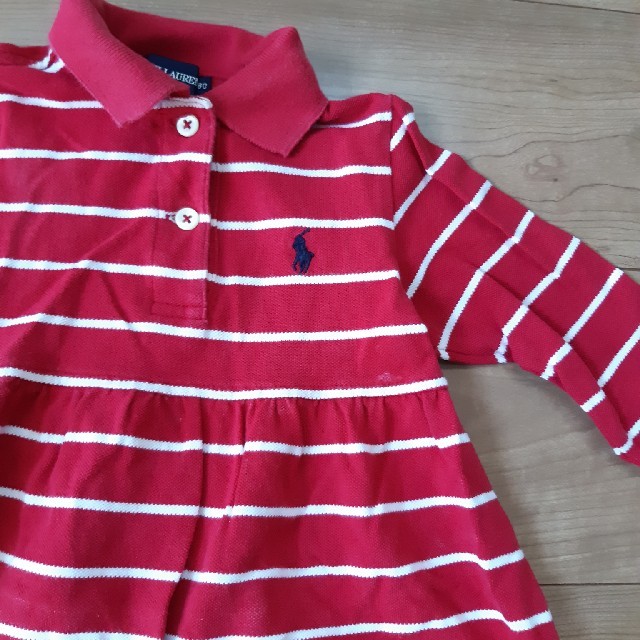 POLO RALPH LAUREN(ポロラルフローレン)のラルフローレン　ボーダー　ワンピース　80 キッズ/ベビー/マタニティのベビー服(~85cm)(ワンピース)の商品写真