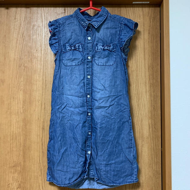 デニム風　ワンピース　160 キッズ/ベビー/マタニティのキッズ服女の子用(90cm~)(ワンピース)の商品写真