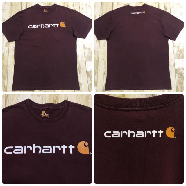 carhartt(カーハート)のcarhartt カーハート ビッグロゴ プリントTシャツ ボルドー メキシコ製 メンズのトップス(Tシャツ/カットソー(半袖/袖なし))の商品写真