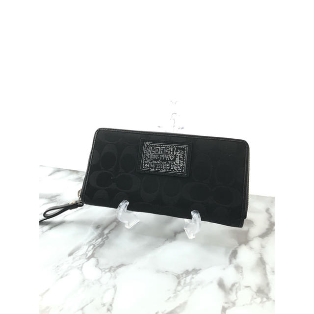 COACH - 【新品】コーチ COACHシグネチャージップアップ長財布ブラック