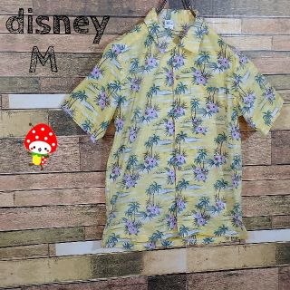 ディズニー(Disney)の【夏物 良柄】ディズニー ミッキー アロハシャツ 黄色 M(シャツ)