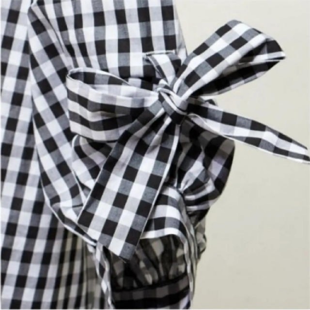 natural couture(ナチュラルクチュール)の袖くしゅっとリボンブラウス レディースのトップス(シャツ/ブラウス(半袖/袖なし))の商品写真