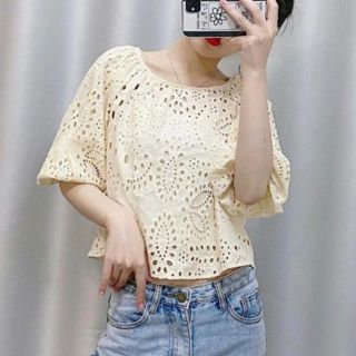 ザラ(ZARA)の1783＊S/S カットレース ブラウス(シャツ/ブラウス(半袖/袖なし))