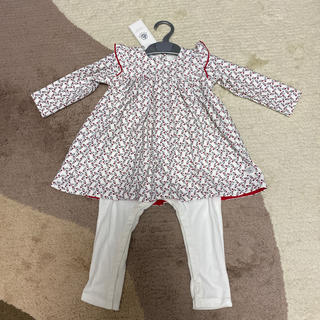 プチバトー(PETIT BATEAU)のPETIT BATEAU 花柄チュニックロンパース(ロンパース)