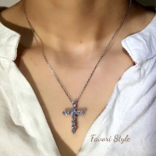 フォクシー(FOXEY)の最高級AAAジルコニア シルバー925  クロス ネックレス(ネックレス)