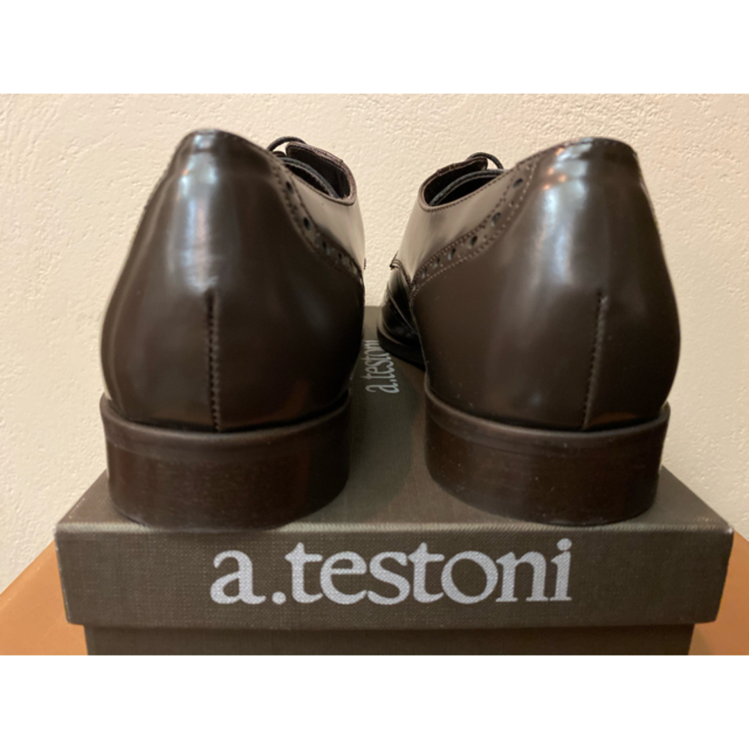 a.testoni(アテストーニ)の新品 A.TESTONI ポリッシュドレザー ダービーシューズ フルブローグ  メンズの靴/シューズ(ドレス/ビジネス)の商品写真