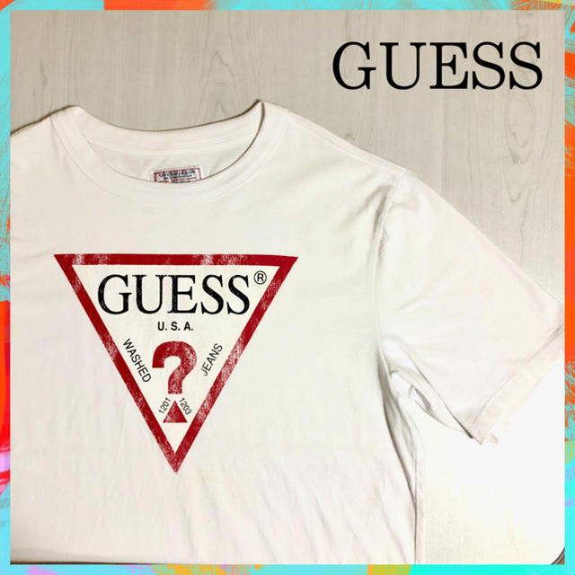 GUESS(ゲス)の週末セール★GUESS (ゲス) デカロゴ　オーバーサイズ　ビッグシルエット　L レディースのトップス(Tシャツ(半袖/袖なし))の商品写真