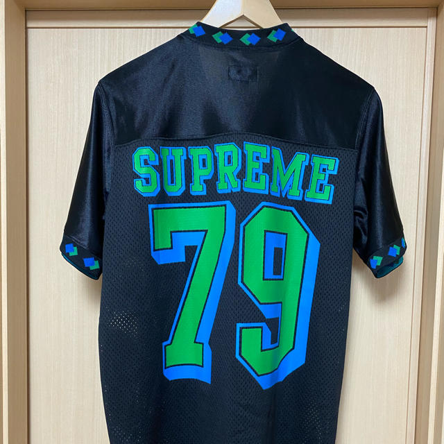 supreme フットボールシャツ　青