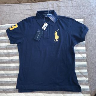 ラルフローレン(Ralph Lauren)の新品　ラルフローレン　ビックロゴポロシャツ　ビックポニー紺　 L/G 金刺繍(ポロシャツ)