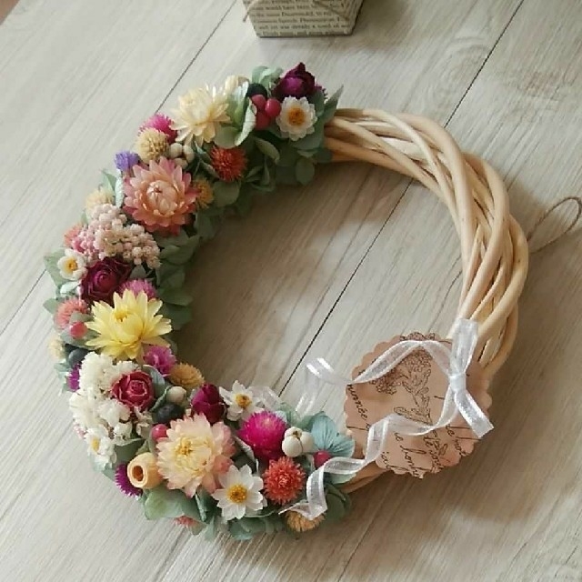 お花畑のリース　03ハンドメイド