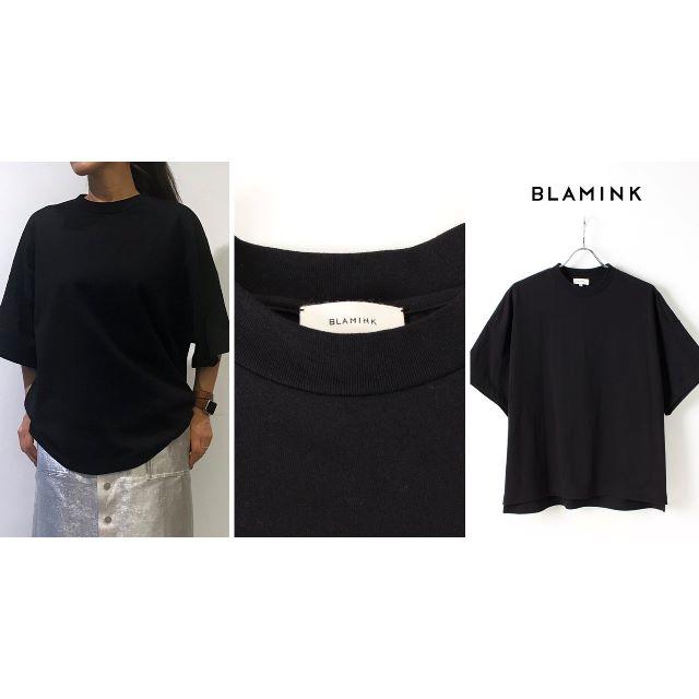 Drawer(ドゥロワー)のBLAMINK コットンクルーオーバーサイズTシャツ　ライトグレージュ レディースのトップス(Tシャツ(半袖/袖なし))の商品写真