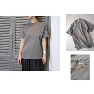 ドゥロワー(Drawer)のBLAMINK コットンクルーオーバーサイズTシャツ　ライトグレージュ(Tシャツ(半袖/袖なし))