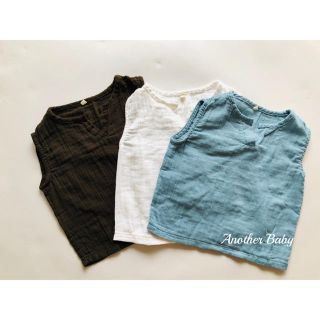 新品　コットンノースリーブ　女の子　男の子　春夏秋　トップス　無地　Tシャツ(Tシャツ/カットソー)