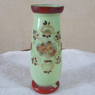 英国アンティーク　ハンドペイント花瓶(花瓶)