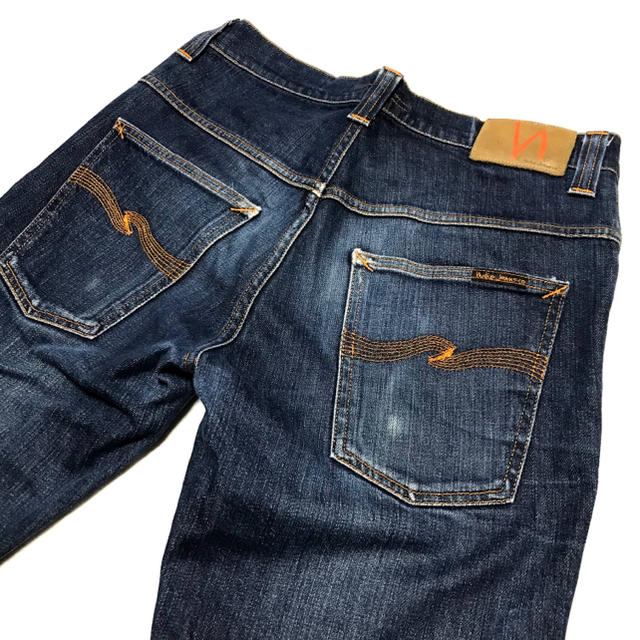 Nudie Jeans(ヌーディジーンズ)のヌーディー Nudie 濃紺 シンフィン ストレッチ サイズ32 約78cm メンズのパンツ(デニム/ジーンズ)の商品写真