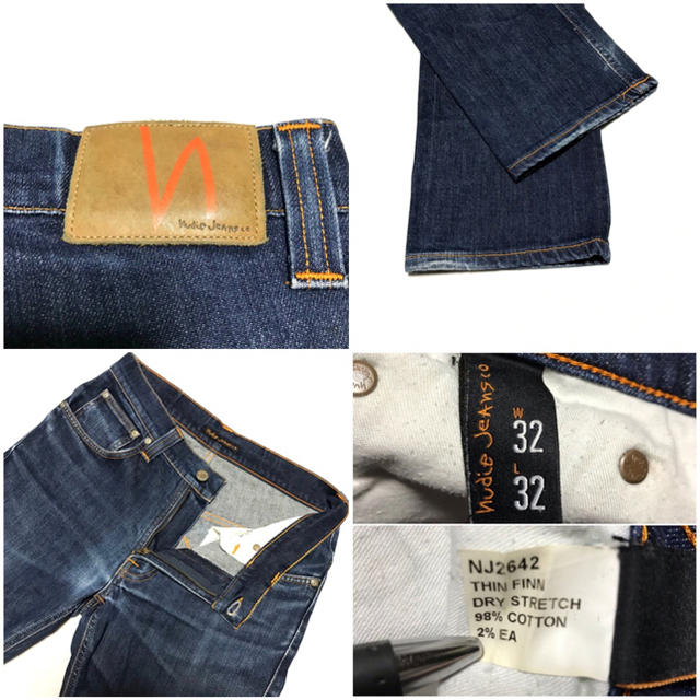 Nudie Jeans(ヌーディジーンズ)のヌーディー Nudie 濃紺 シンフィン ストレッチ サイズ32 約78cm メンズのパンツ(デニム/ジーンズ)の商品写真