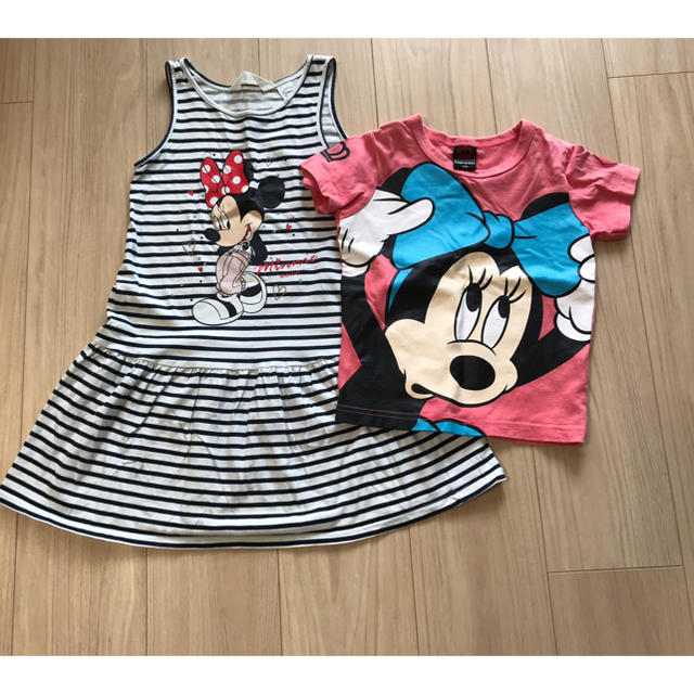 ミニー　ワンピース　Tシャツ キッズ/ベビー/マタニティのキッズ服女の子用(90cm~)(Tシャツ/カットソー)の商品写真