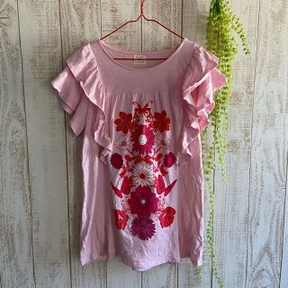 ザラ(ZARA)の【美品】ZARA Girls 、女の子フリル袖Tシャツ(Tシャツ/カットソー)