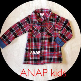 アナップキッズ(ANAP Kids)のANAPkidsデニム切替チェックシャツ(Tシャツ/カットソー)