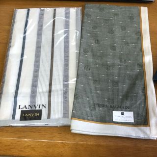 バルマン(BALMAIN)のハンカチ2枚セット　LANVIN BALMAIN 未使用(ハンカチ/ポケットチーフ)