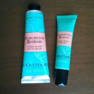 ロクシタン(L'OCCITANE)のロクシタン パンプルムースルバーブ ハンドクリーム30ml＆リップバーム12ml(ハンドクリーム)