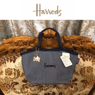 ハロッズ(Harrods)の新品タグ付き Harrods クールバッグデニム(保冷ランチバッグ) ヒッコリー(トートバッグ)