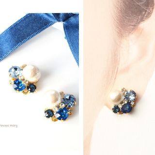 Lt.サファイア&ロイヤルブルー♡blue bijouピアス(ピアス)