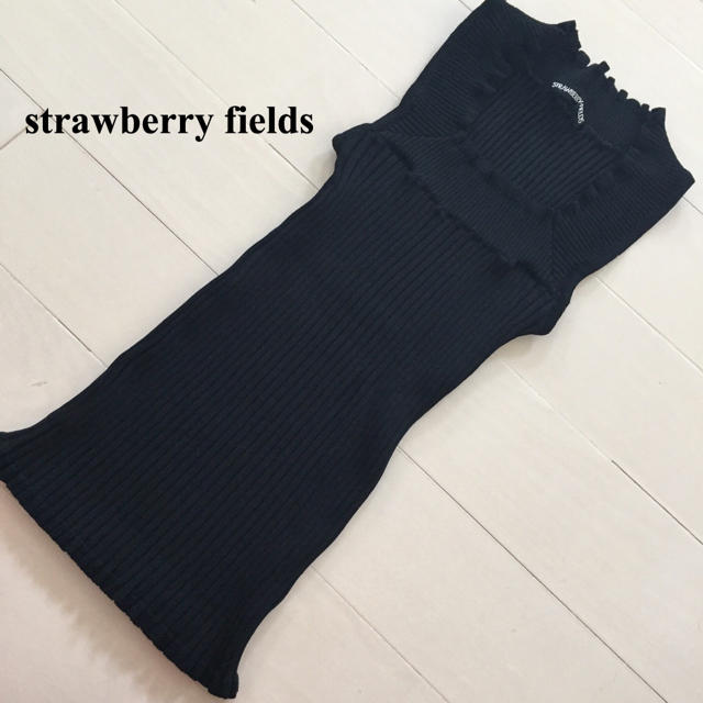 STRAWBERRY-FIELDS(ストロベリーフィールズ)のstrawberry fields ストロベリーフィールズ リブニット ノースリ レディースのトップス(カットソー(半袖/袖なし))の商品写真