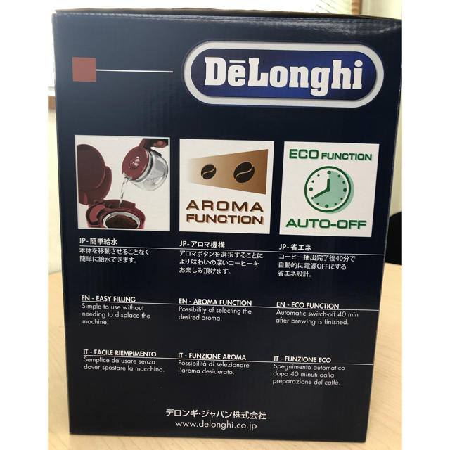 DeLonghi(デロンギ)のデロンギ　ドリップコーヒーメーカー　ICM14011J-R レッド　新品未使用 スマホ/家電/カメラの調理家電(コーヒーメーカー)の商品写真