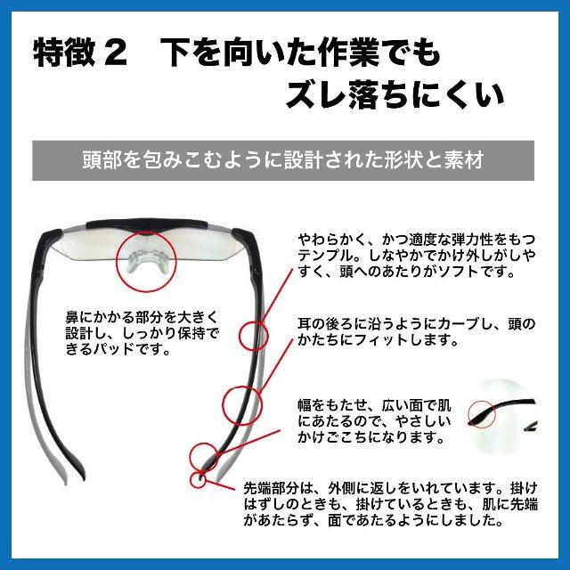 メガネルーペ 1.6倍 1.85倍 ワインレッド　LG-02 レディースのファッション小物(サングラス/メガネ)の商品写真