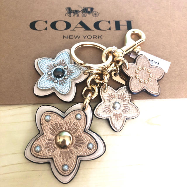 COACH 大人気！！ ワイルドフラワー ミックスバッグチャーム ブラック