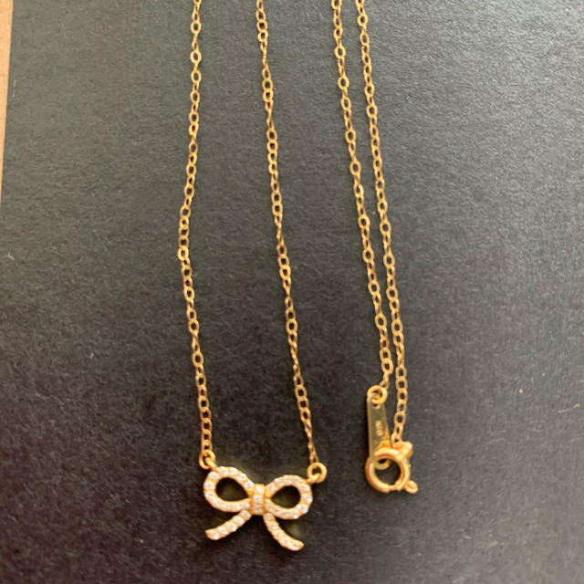 BARNEYS NEW YORK(バーニーズニューヨーク)のバーニーズニューヨーク購入❤️１８Kダイヤ❤️リボンネックレス レディースのアクセサリー(ネックレス)の商品写真