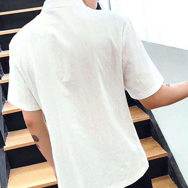 neos ノーカラーチャイナシャツ　ホワイト メンズのトップス(シャツ)の商品写真