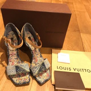 ルイヴィトン(LOUIS VUITTON)のルイヴィトン デニム サンダル パンプス モノグラムデニム　38(サンダル)