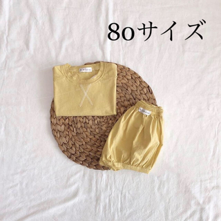 シンプル セットアップ 新品 yellow 80(Ｔシャツ)