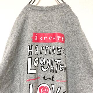 【オシャレUSA古着‼️】バックプリント ローズ柄 プリントTシャツ ゆるだぼ(Tシャツ/カットソー(半袖/袖なし))