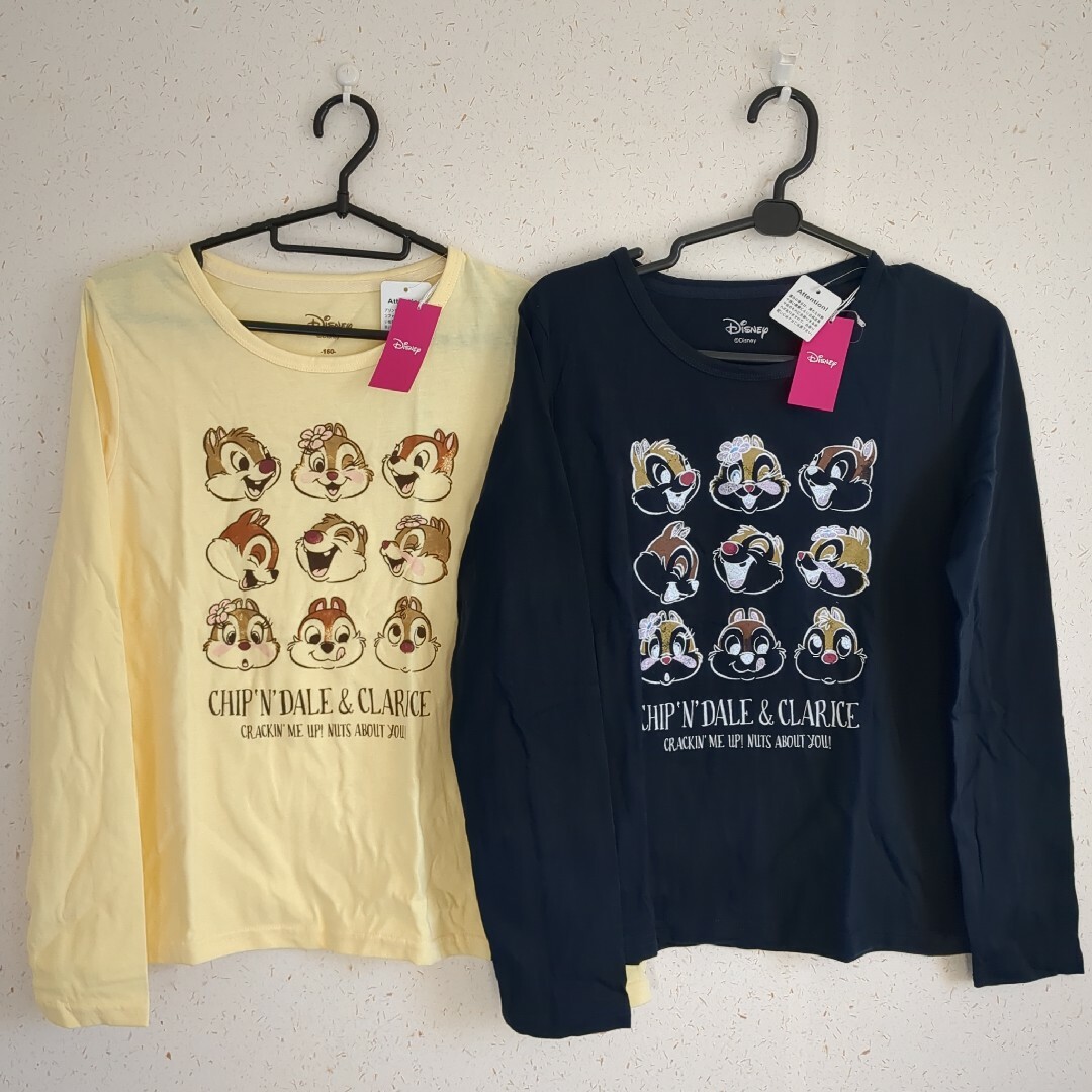 Disney(ディズニー)のチップとデール　Tシャツ2枚セット160cm キッズ/ベビー/マタニティのキッズ服女の子用(90cm~)(Tシャツ/カットソー)の商品写真