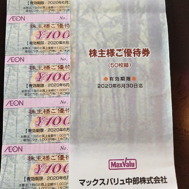 ⚠️今月末迄⚠️イオン株主優待券 6000円分