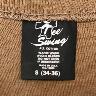 ヘインズ(Hanes)のデッドストック！ 80's Tee Swing 無地T USA製 S カーキ(Tシャツ/カットソー(半袖/袖なし))