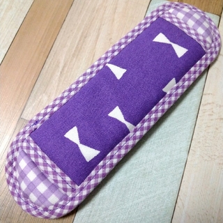 水筒肩ひもカバー☆リボン(紫)(外出用品)