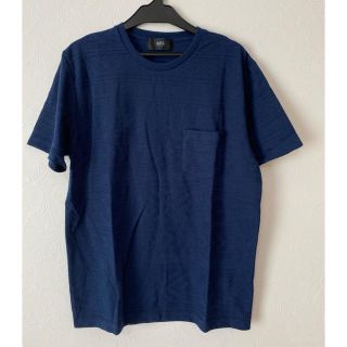 アズールバイマウジー(AZUL by moussy)のシャドーチマヨジャガードクルーネック半袖T S ネイビー(Tシャツ/カットソー(半袖/袖なし))