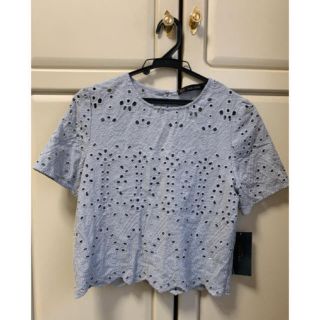 ザラ(ZARA)の☆レイ・チェル様専用【新品・未使用】レースブラウス　　半袖(シャツ/ブラウス(半袖/袖なし))