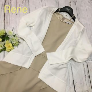 ルネ(René)の✨美品 ルネ  Rene  ホワイトカーディガン  ３６号FOXEY✨(カーディガン)