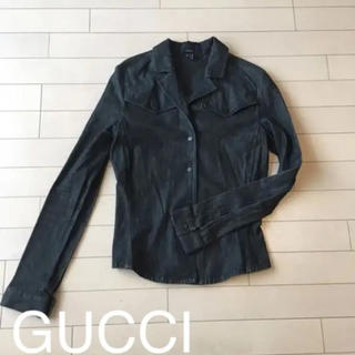 グッチ(Gucci)のGUCCI ブラック デニムジャケット グッチ 40 S M(Gジャン/デニムジャケット)
