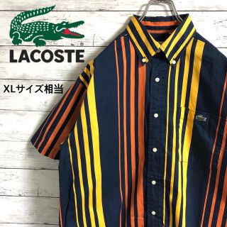 ラコステ(LACOSTE)の【激レア】ラコステ☆刺繍ワニロゴ 文字入り　マルチストライプ　半袖BDシャツ(シャツ)