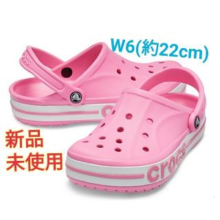 クロックス(crocs)の新品未使用クロックスピンク22cm　ゆったり大きめ レディースシューズサンダル(サンダル)