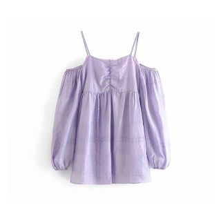 ザラ(ZARA)の1788＊S/S purple オフショルブラウス(シャツ/ブラウス(長袖/七分))